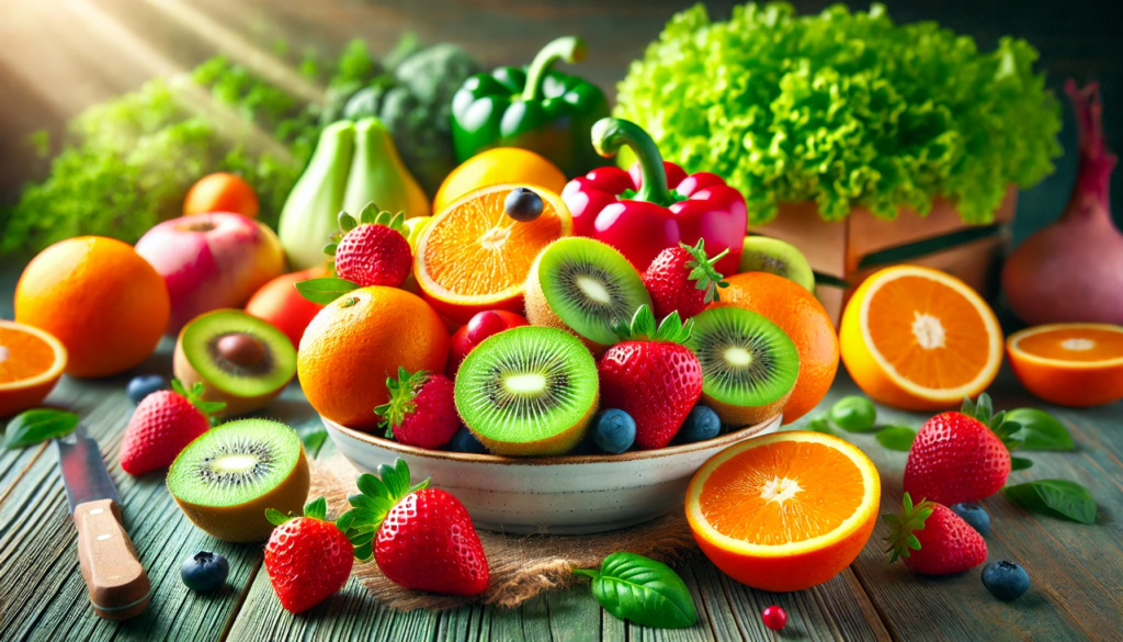 Bowl of Fresh Fruits Rich in Vitamin C