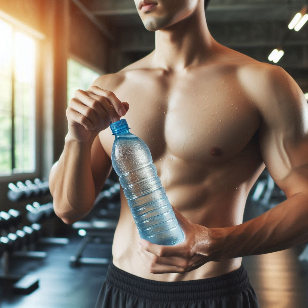 man staying hydrated to lower blood pressure naturally.